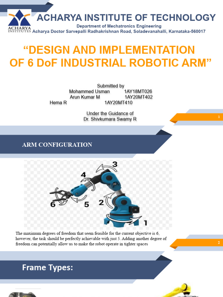 Design and Implementation of 6 DoF Industrial Robotic Arm | PDF