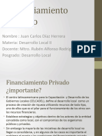 Financiamiento Privado (Clase de Posgrado de Desarrollo Local y Territorio) UDG