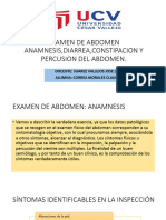 Examen de Abdomen Anamnesis, Diarrea, Constipacion y Percusion Del Abdomen