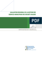 EVALUATION REGIONAL DE LA GESTION DES Services Mucipaux Des Dechets Solides