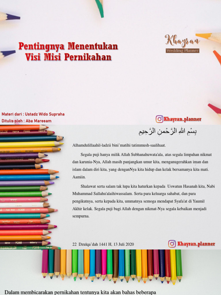 Pentingnya Menentukan Visi Misi Pernikahan PDF