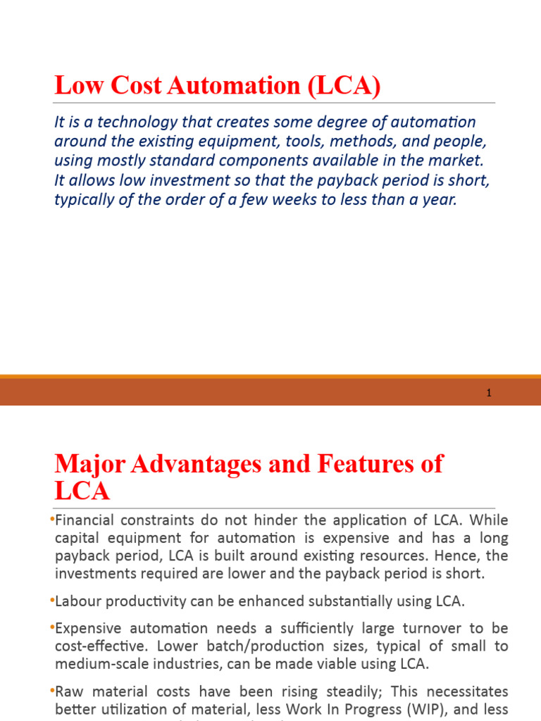 FMS Unit 1 Low Cost Automation PDF