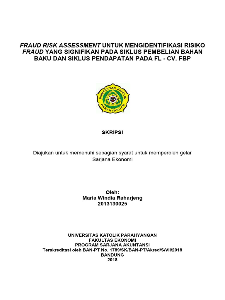 Skripsi Fraud Risk Assessment | PDF