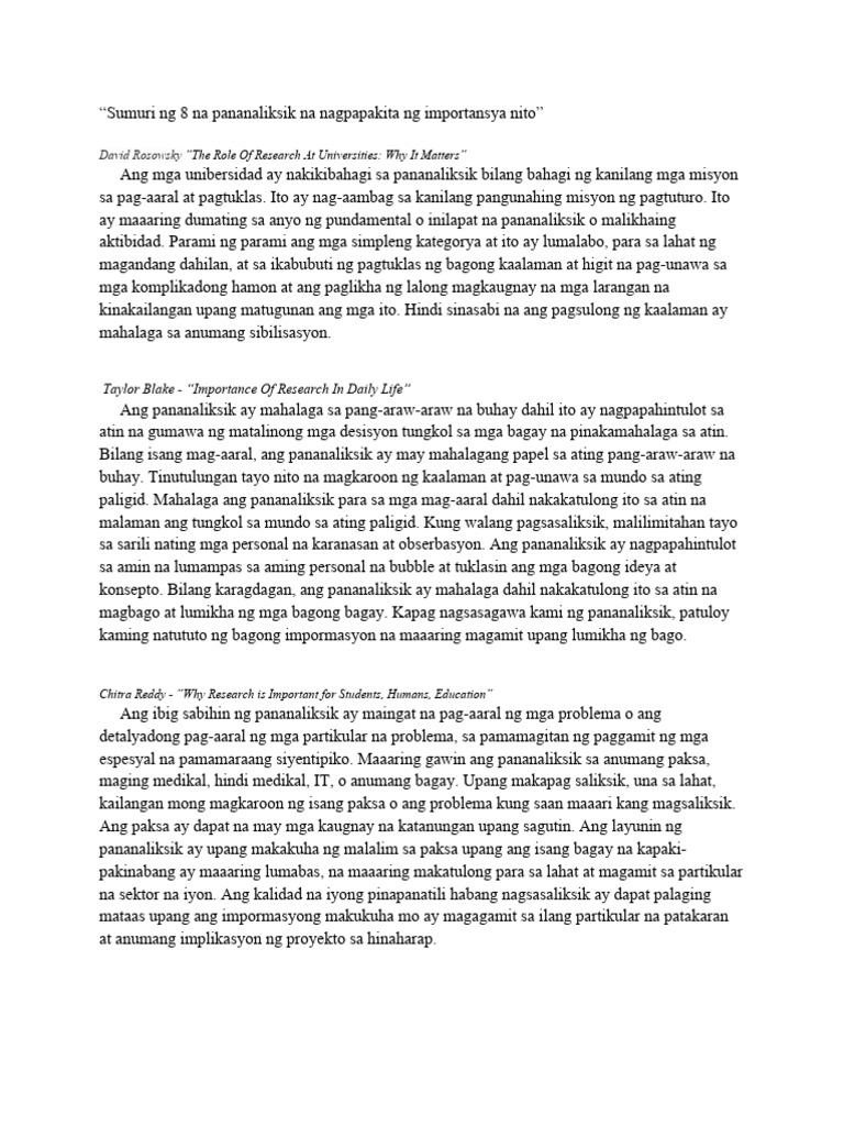 Pagbasa Essay 3 | PDF