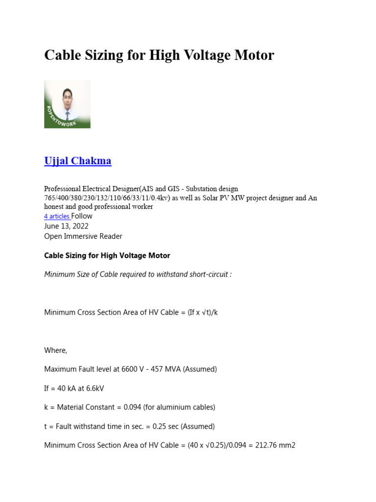 Cable Calculation PDF