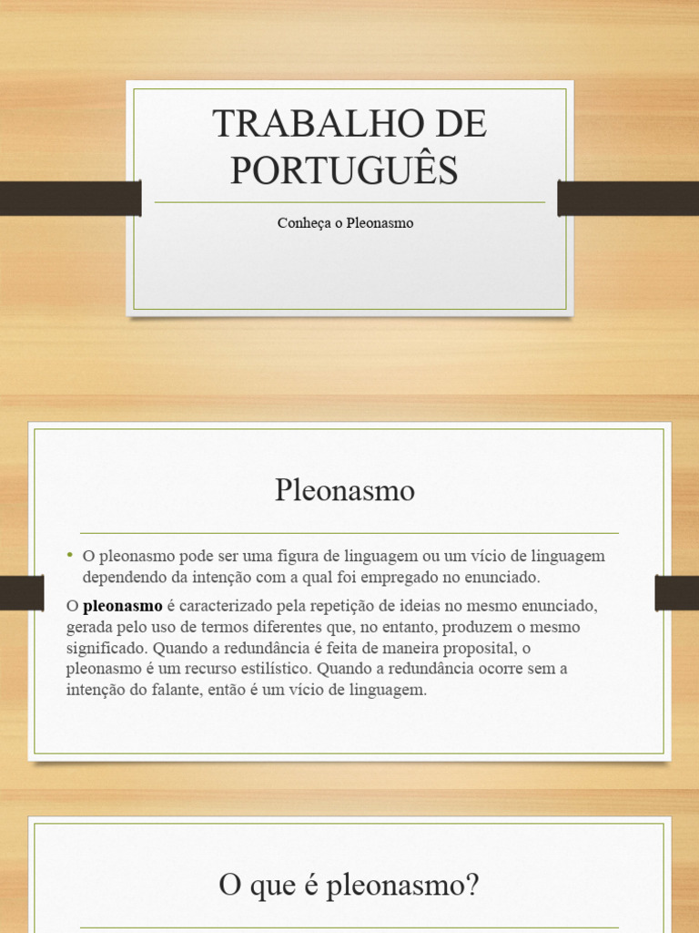 Entendendo o Pleonasmo: Tipos e Exemplos | PDF