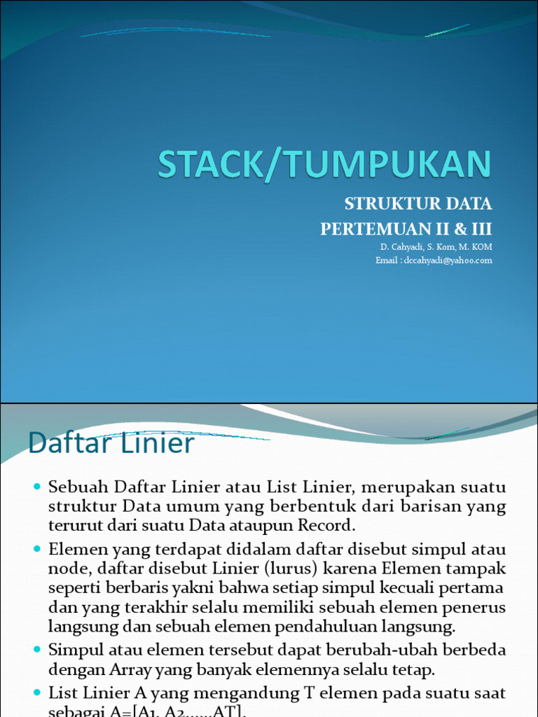 Struktur Data Pertemuan 2 3 | PDF | Metode & Bahan Ajar | Komputer