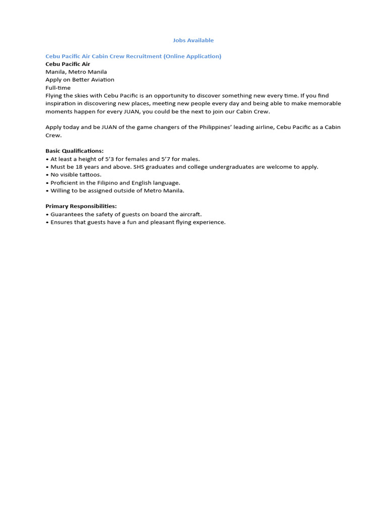 Jobs available examples for a cover letter pdf