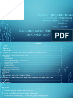 Proiect de Certificare: Îngrijirea Pacientului Cu Infarct Miocardic Acut