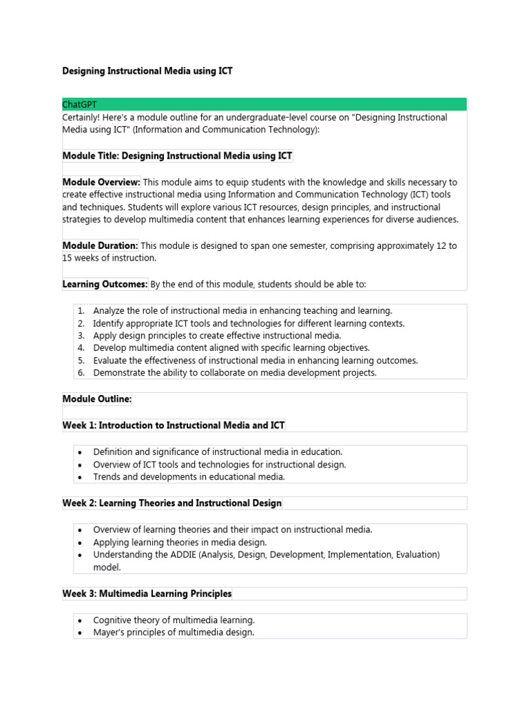 Designing Instructional Materials | PDF