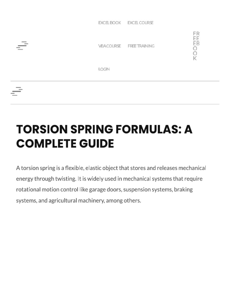 Torsion Spring Formulas PDF