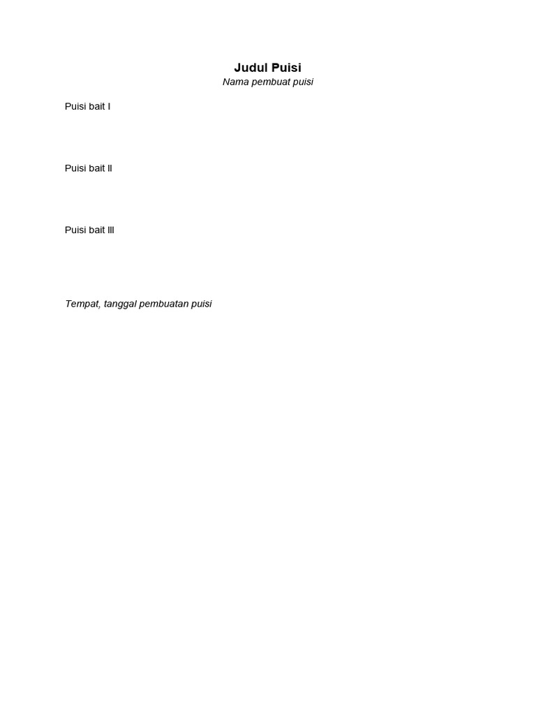 Template Puisi Tema Wajib PDF