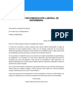 Carta de Recomendacion Laboral de Enfermeria