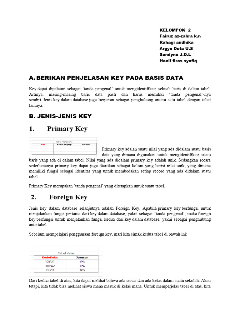 Jenis-Jenis Key dalam Database | PDF