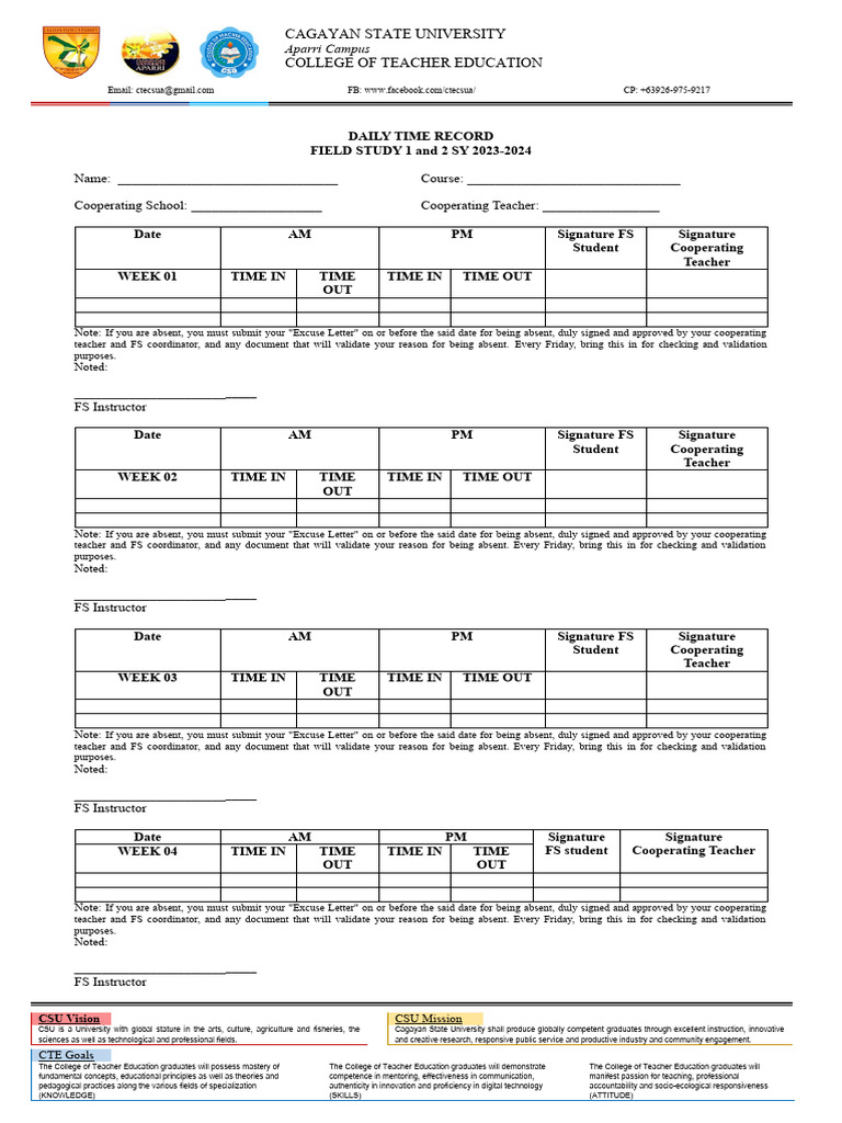 Daily Time Record Pdf Philippines