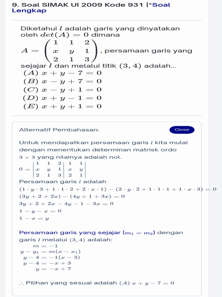 70+ Soal Dan Pembahasan Matematika SMA Matriks - Defantri - Com 2 | PDF