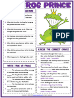 The Frog Prince Esl Printable Reading Comprehension Questions Worksheet For Kids