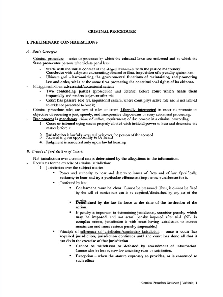 PDF Criminal Procedure Notes PDF Compress | PDF | Jurisdiction | Prosecutor