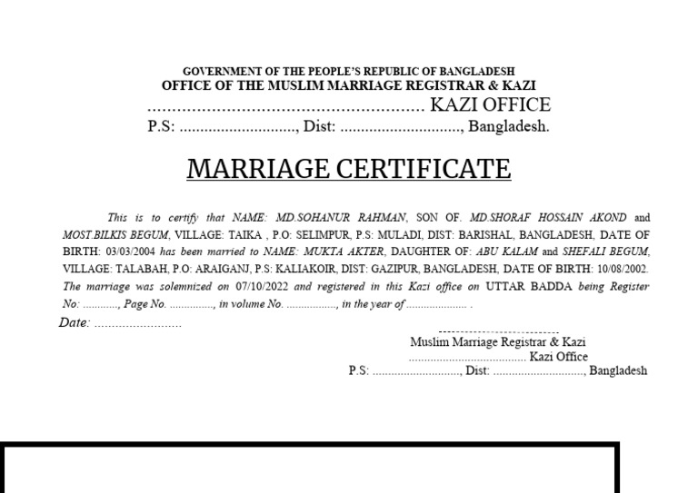 MARRIAGE CERTIFICATE FORMAT PDF MP visual data 6