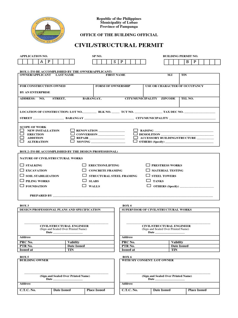 Civil/Structural Permit Application | PDF