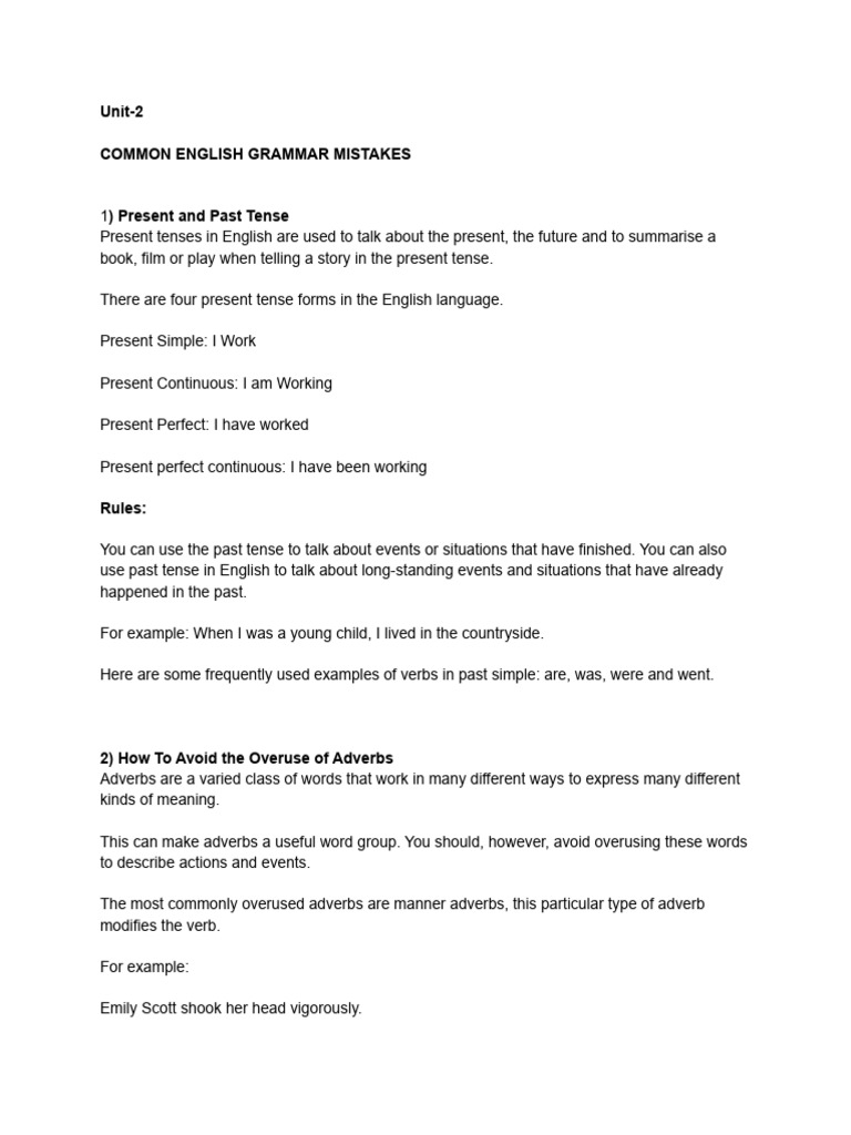 Common English Grammer Mistakes | PDF | Foreign Language Studies