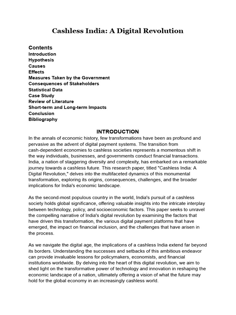 Cashless India A Digital Revolution Pdf Computer Security Security