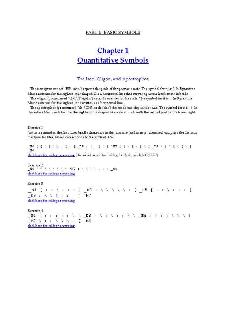 Quantitative Symbols: Part I: Basic Symbols | PDF | Musical Notation ...