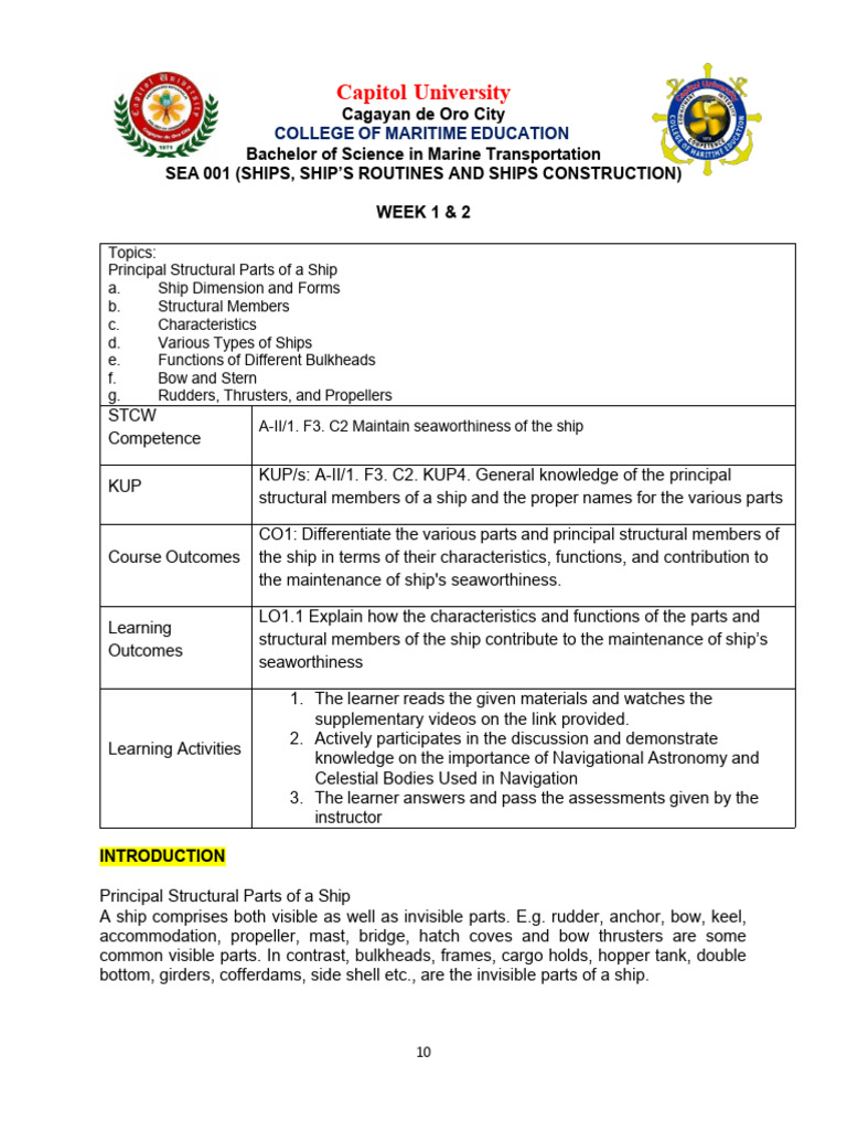 Ship Structural Components Overview | PDF