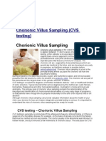 Chorionic Villus Sampling (CVS testing)