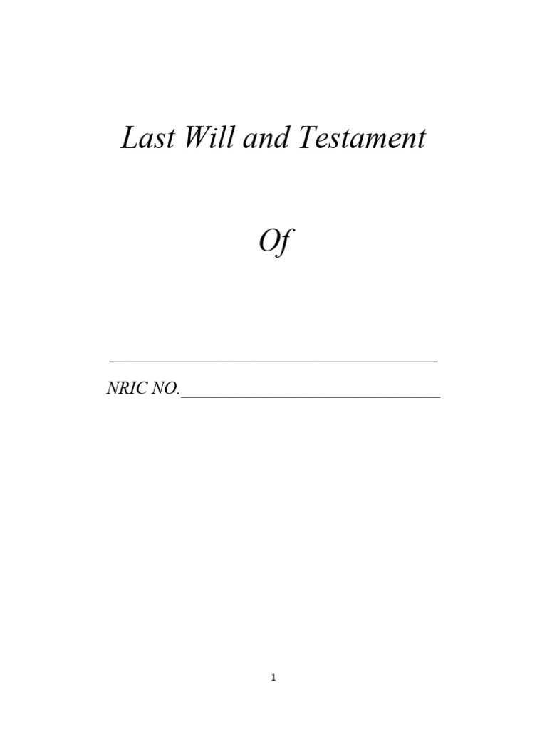 Last Will and Testament Overview | PDF