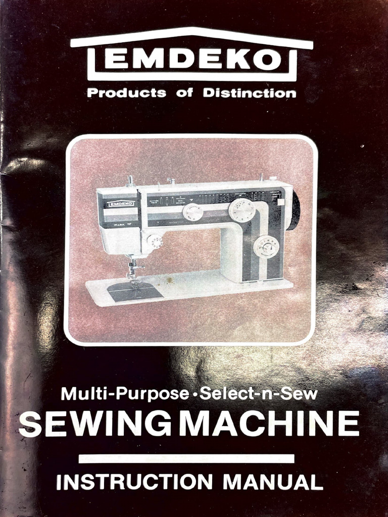 Emdeko Zig Zag Sewing Machine PDF