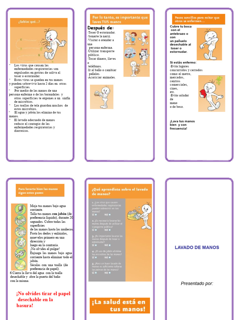 Triptico de Lavado de Manos 2 | PDF