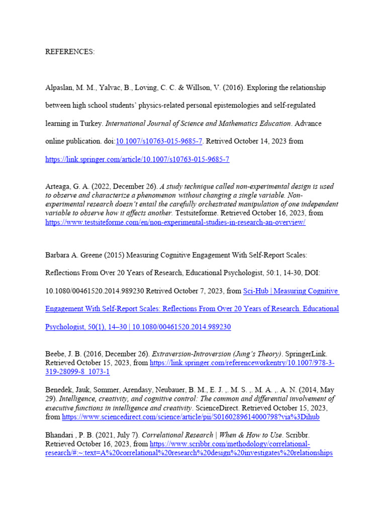REFERENCES | PDF | Social Science | Wellness