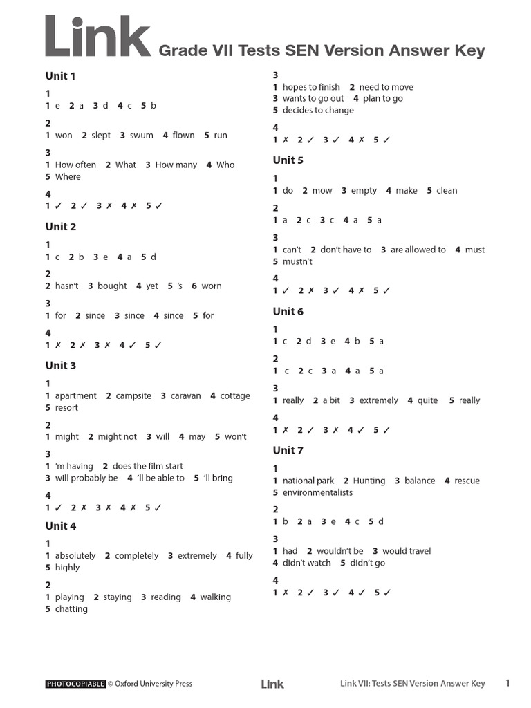 Link VII Tests SEN Version AK | PDF