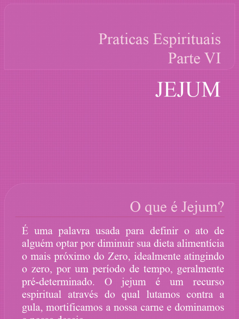 Práticas e Benefícios do Jejum Espiritual | PDF | Jejum | Eucaristia