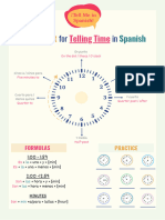 Telling Time in Spanish Cheat Sheet