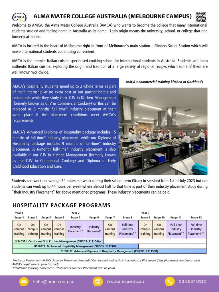 AMCA Hospitality & Education Programs | PDF