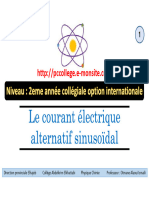 Le Courant Electrique Alternatif Sinusoidal