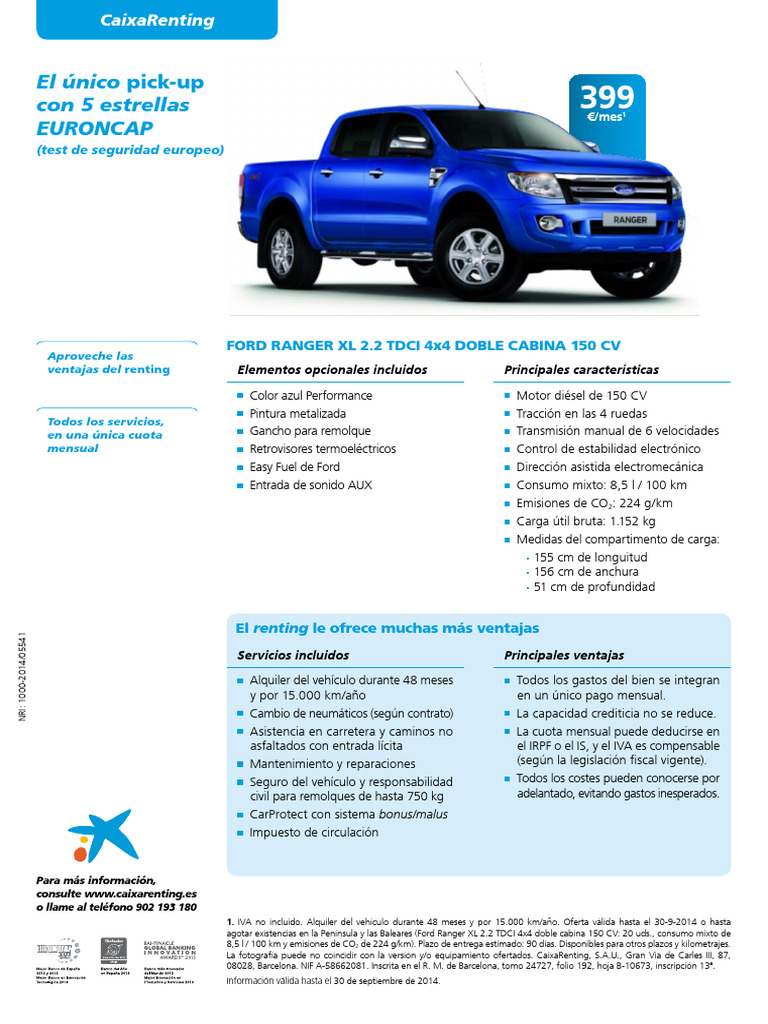 Ventajas del CaixaRenting para Ford Ranger | PDF | Tracción en las ...