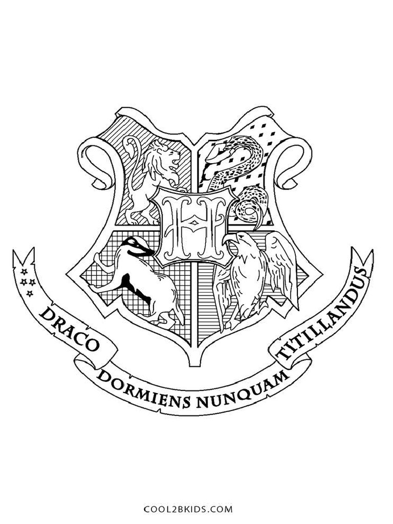 Harry Potter House Crests Coloring Pages | PDF