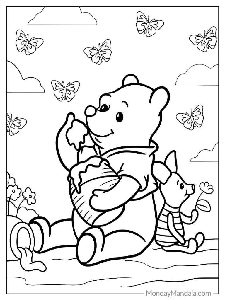 Pooh and Piglet Coloring Page For Kids | PDF