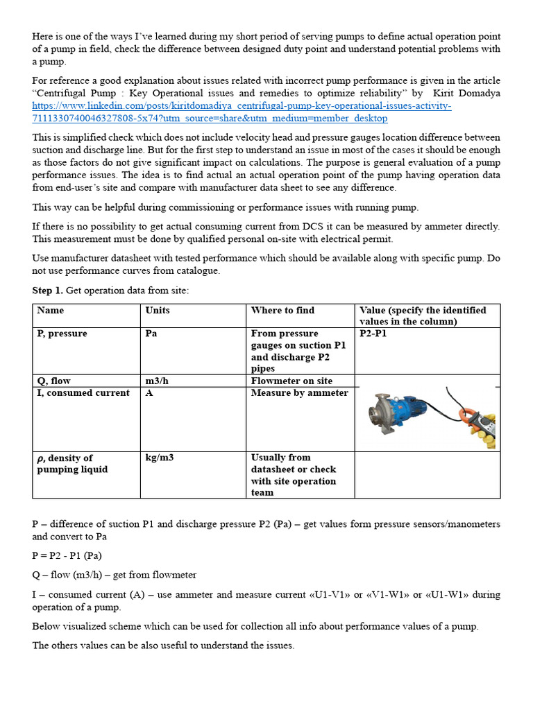 Evaluating Pump Performance Metrics | PDF | Pump | Pressure