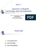 1 - Lexicology and Lexicography I - First Class