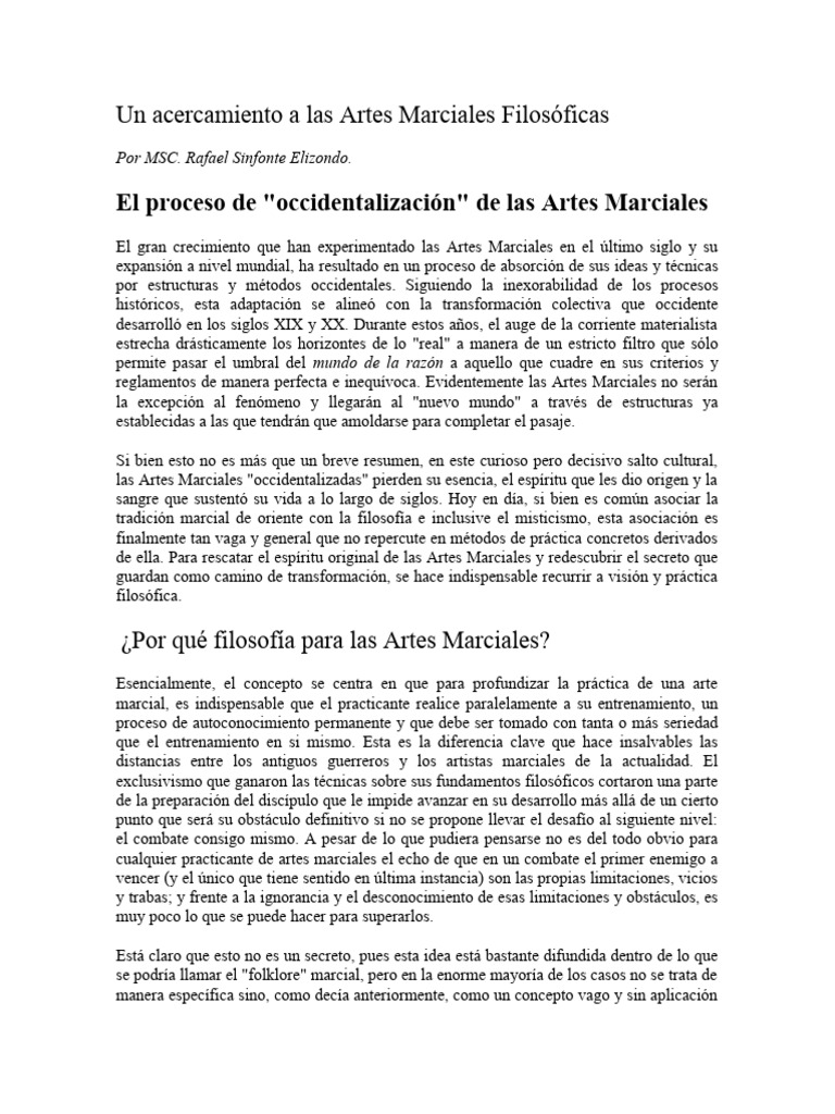 Acercamiento A Las Artes Marciales | PDF