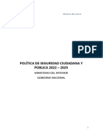 Politíca de Seguridad Ciudadana y Pública 2022-2025