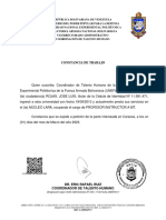 Constancia de Trabajo: Dr. Eric Rafael Ruiz Coordinador de Talento Humano