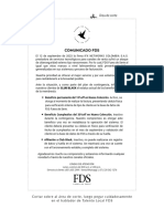 Comunicado FDS - CaÃ - Da Del Sistema
