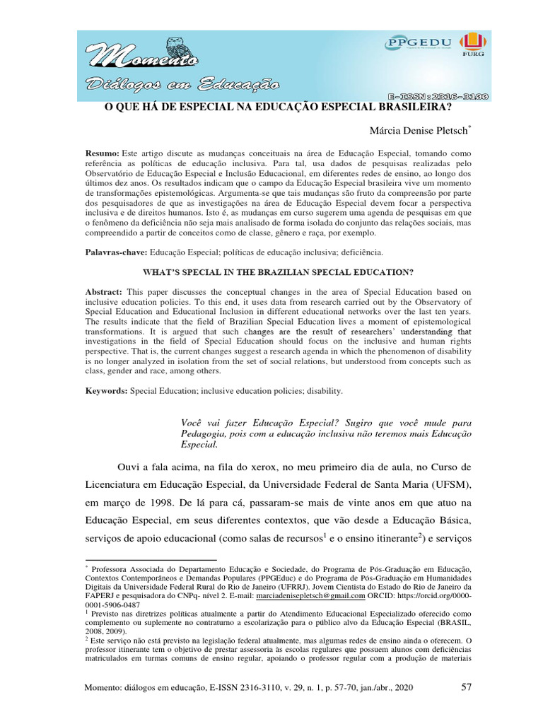 Transformações na Educação Especial Brasileira | PDF