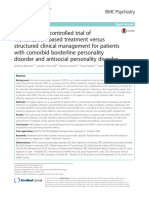 A Randomised Controlled Trial of Mentalization-Based Treatment Versus Structured Clinical Management For Patients With Comorbid Borderline Personality Disorder and Antisocial Personality Disorder