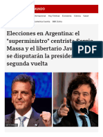 Elecciones en Argentina - Sergio Massa y Javier Milei Se Disputarán La Presidencia en Segunda Vuelta - BBC News Mundo